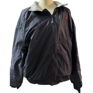 Cuffy’s of Cape Cod Navy Bomber Jacket Sherpa Lined Nautical Outerwear Medium